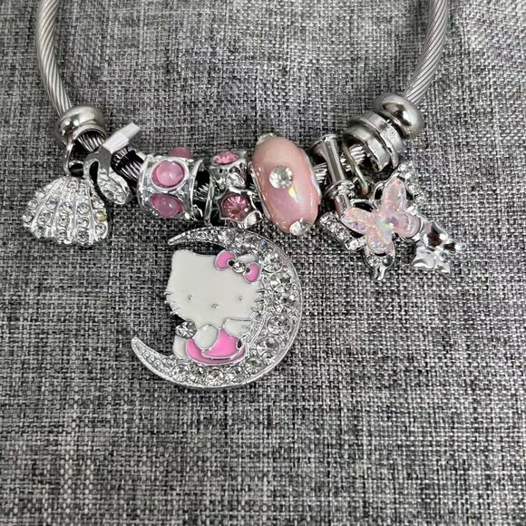 Hello Kitty Silver and Pink Charm Bracelet - Picture 3 of 5